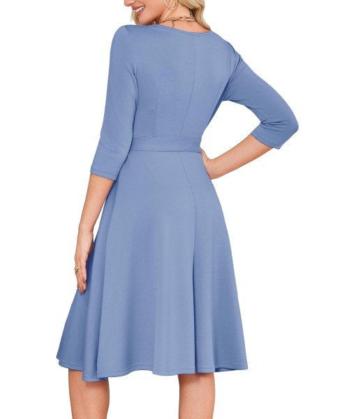 RUMIA Women's Cocktail Dresses 3/4 Sleeve Vintage Wedding Guest Dress (XS-3XL)