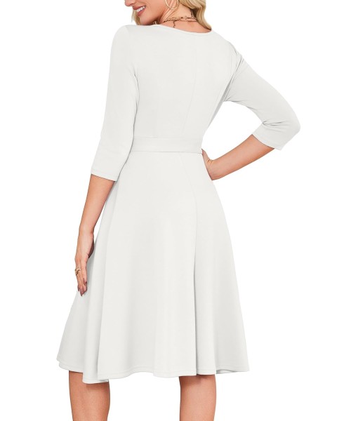 RUMIA Women's Cocktail Dresses 3/4 Sleeve Vintage Wedding Guest Dress (XS-3XL)