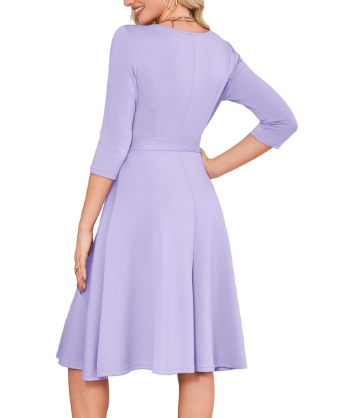 RUMIA Women's Cocktail Dresses 3/4 Sleeve Vintage Wedding Guest Dress (XS-3XL)