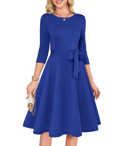 RUMIA Women's Cocktail Dresses 3/4 Sleeve Vintage Wedding Guest Dress (XS-3XL)