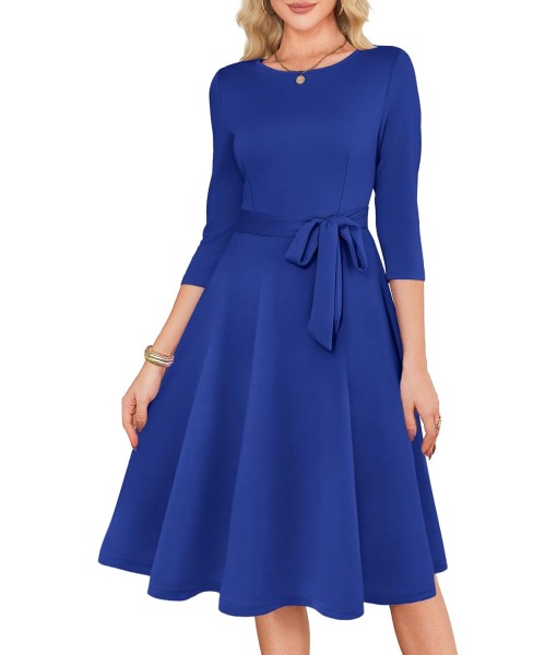RUMIA Women's Cocktail Dresses 3/4 Sleeve Vintage Wedding Guest Dress (XS-3XL)