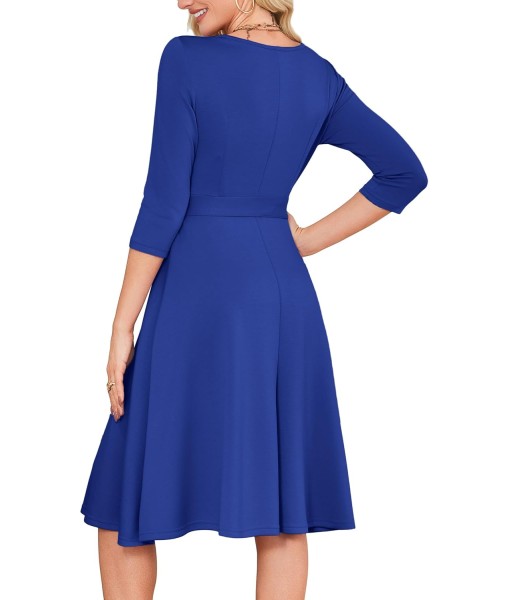 RUMIA Women's Cocktail Dresses 3/4 Sleeve Vintage Wedding Guest Dress (XS-3XL)