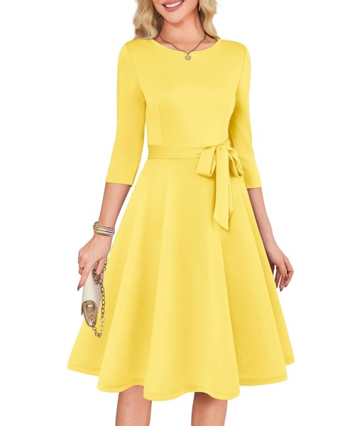 RUMIA Women's Cocktail Dresses 3/4 Sleeve Vintage Wedding Guest Dress (XS-3XL)