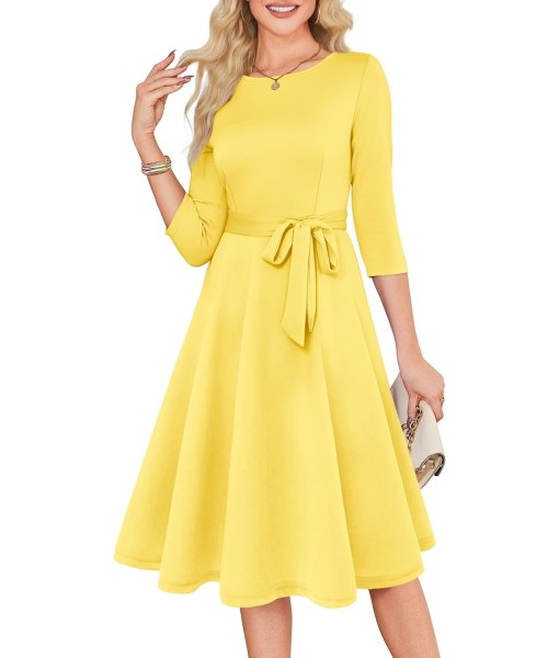 RUMIA Women's Cocktail Dresses 3/4 Sleeve Vintage Wedding Guest Dress (XS-3XL)
