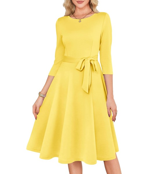 RUMIA Women's Cocktail Dresses 3/4 Sleeve Vintage Wedding Guest Dress (XS-3XL)