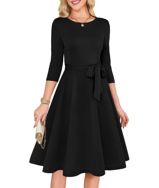 RUMIA Women's Cocktail Dresses 3/4 Sleeve Vintage Wedding Guest Dress (XS-3XL)