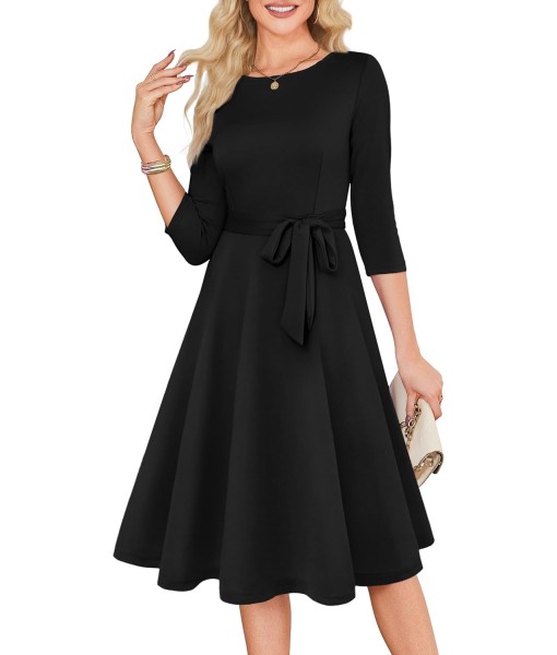 RUMIA Women's Cocktail Dresses 3/4 Sleeve Vintage Wedding Guest Dress (XS-3XL)