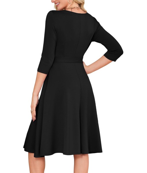 RUMIA Women's Cocktail Dresses 3/4 Sleeve Vintage Wedding Guest Dress (XS-3XL)