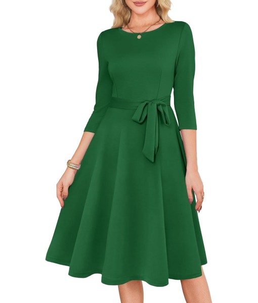 RUMIA Women's Cocktail Dresses 3/4 Sleeve Vintage Wedding Guest Dress (XS-3XL)