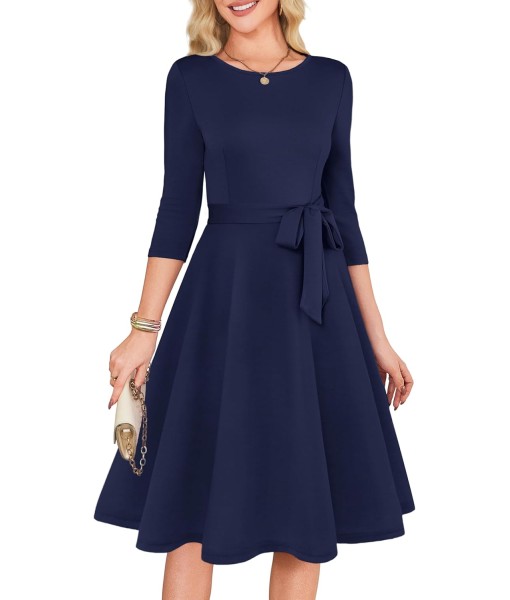RUMIA Women's Cocktail Dresses 3/4 Sleeve Vintage Wedding Guest Dress (XS-3XL)