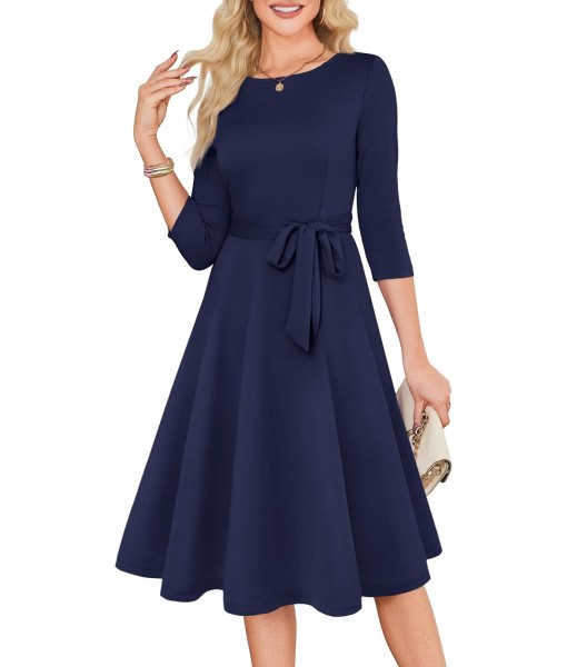 RUMIA Women's Cocktail Dresses 3/4 Sleeve Vintage Wedding Guest Dress (XS-3XL)
