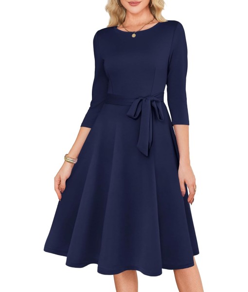 RUMIA Women's Cocktail Dresses 3/4 Sleeve Vintage Wedding Guest Dress (XS-3XL)