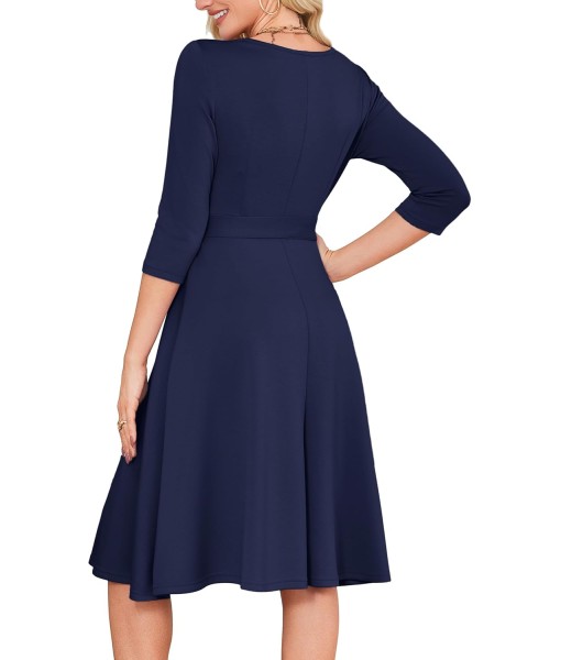 RUMIA Women's Cocktail Dresses 3/4 Sleeve Vintage Wedding Guest Dress (XS-3XL)