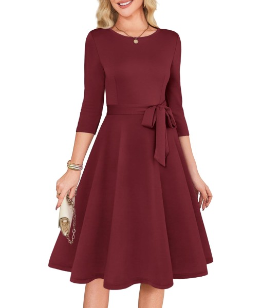 RUMIA Women's Cocktail Dresses 3/4 Sleeve Vintage Wedding Guest Dress (XS-3XL)