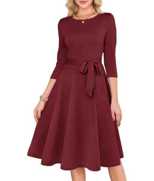 RUMIA Women's Cocktail Dresses 3/4 Sleeve Vintage Wedding Guest Dress (XS-3XL)