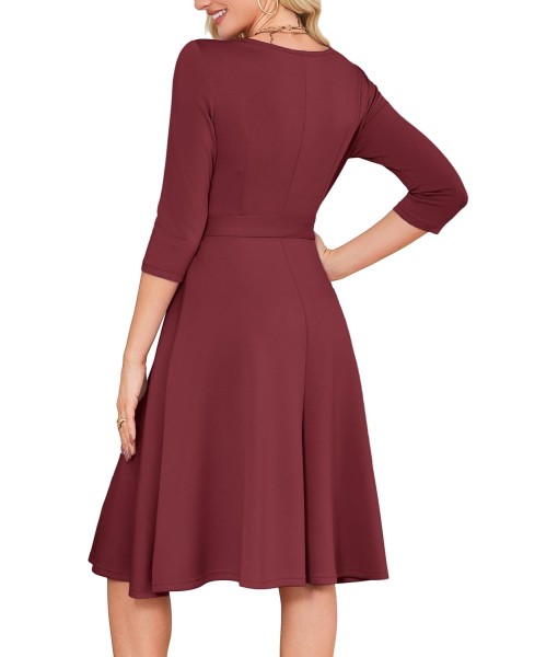 RUMIA Women's Cocktail Dresses 3/4 Sleeve Vintage Wedding Guest Dress (XS-3XL)