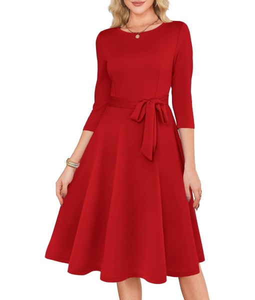 RUMIA Women's Cocktail Dresses 3/4 Sleeve Vintage Wedding Guest Dress (XS-3XL)
