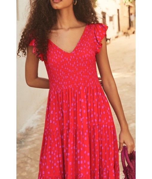 PRETTYGARDEN Women's Summer Flowy Maxi Dress Casual Cap Sleeve V Neck Smocked Beach Sundress