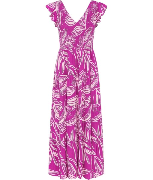 PRETTYGARDEN Women's Summer Flowy Maxi Dress Casual Cap Sleeve V Neck Smocked Beach Sundress