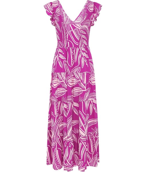 PRETTYGARDEN Women's Summer Flowy Maxi Dress Casual Cap Sleeve V Neck Smocked Beach Sundress