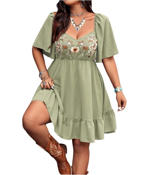 Verdusa Women's Plus Size Western Boho Floral Flowy Dress Cowgirl Outfits Country Summer A Line Dresses S-4XL