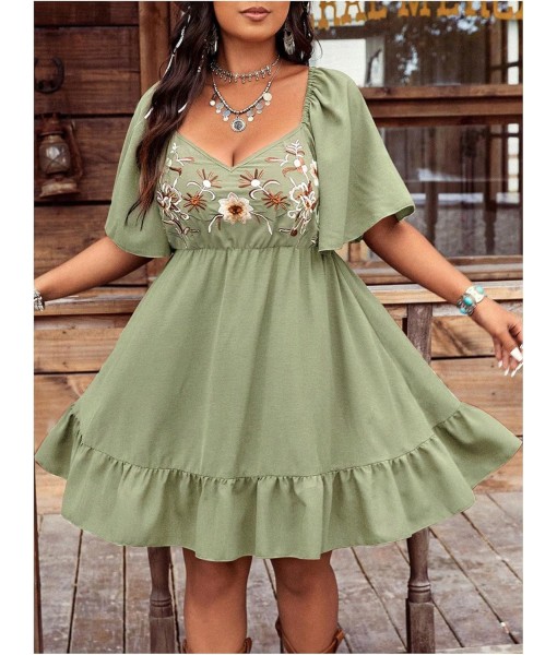 Verdusa Women's Plus Size Western Boho Floral Flowy Dress Cowgirl Outfits Country Summer A Line Dresses S-4XL