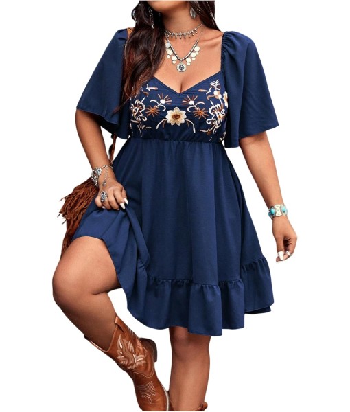 Verdusa Women's Plus Size Western Boho Floral Flowy Dress Cowgirl Outfits Country Summer A Line Dresses S-4XL