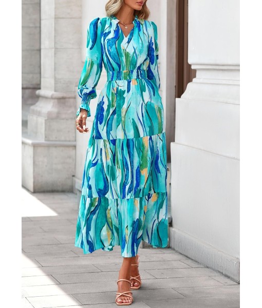 PRETTYGARDEN Women's Floral Maxi Dress 2025 Fall Long Sleeve V Neck Casual A Line Long Flowy Boho Party Dresses