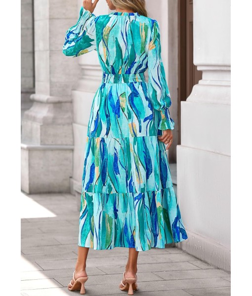 PRETTYGARDEN Women's Floral Maxi Dress 2025 Fall Long Sleeve V Neck Casual A Line Long Flowy Boho Party Dresses