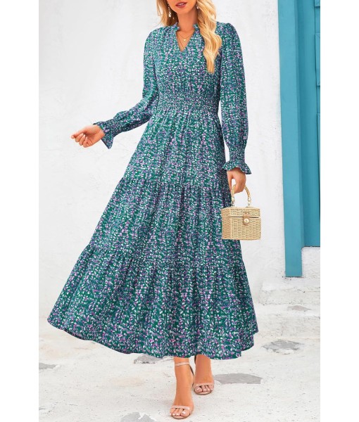 PRETTYGARDEN Women's Floral Maxi Dress 2025 Fall Long Sleeve V Neck Casual A Line Long Flowy Boho Party Dresses