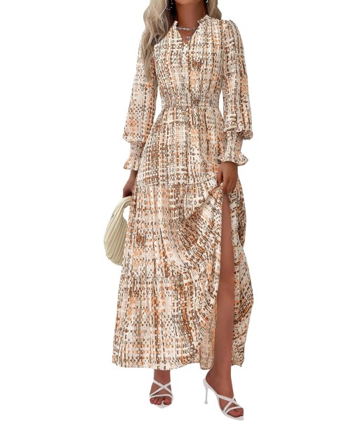PRETTYGARDEN Women's Floral Maxi Dress 2025 Fall Long Sleeve V Neck Casual A Line Long Flowy Boho Party Dresses