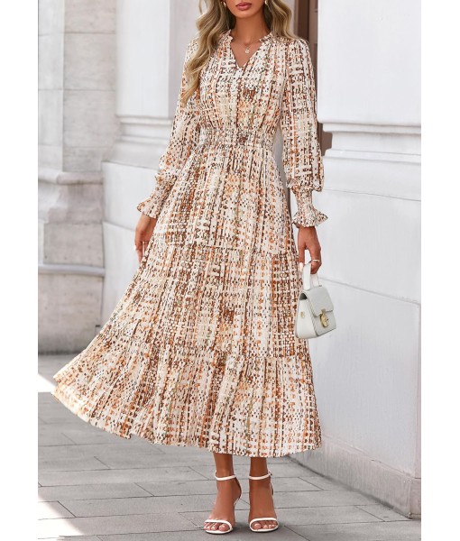 PRETTYGARDEN Women's Floral Maxi Dress 2025 Fall Long Sleeve V Neck Casual A Line Long Flowy Boho Party Dresses