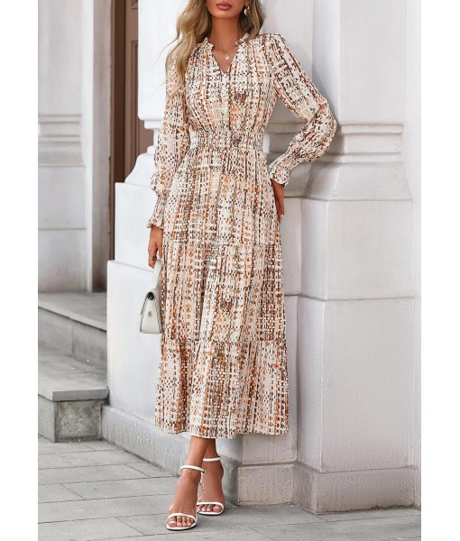 PRETTYGARDEN Women's Floral Maxi Dress 2025 Fall Long Sleeve V Neck Casual A Line Long Flowy Boho Party Dresses