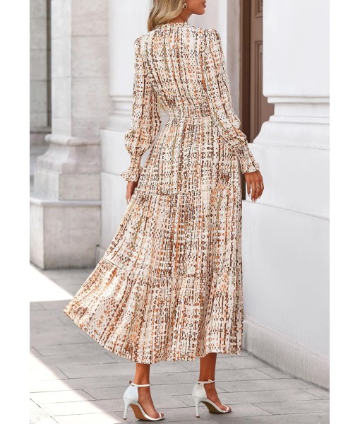 PRETTYGARDEN Women's Floral Maxi Dress 2025 Fall Long Sleeve V Neck Casual A Line Long Flowy Boho Party Dresses
