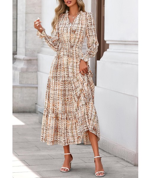 PRETTYGARDEN Women's Floral Maxi Dress 2025 Fall Long Sleeve V Neck Casual A Line Long Flowy Boho Party Dresses
