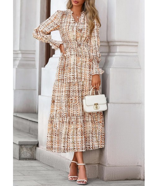 PRETTYGARDEN Women's Floral Maxi Dress 2025 Fall Long Sleeve V Neck Casual A Line Long Flowy Boho Party Dresses