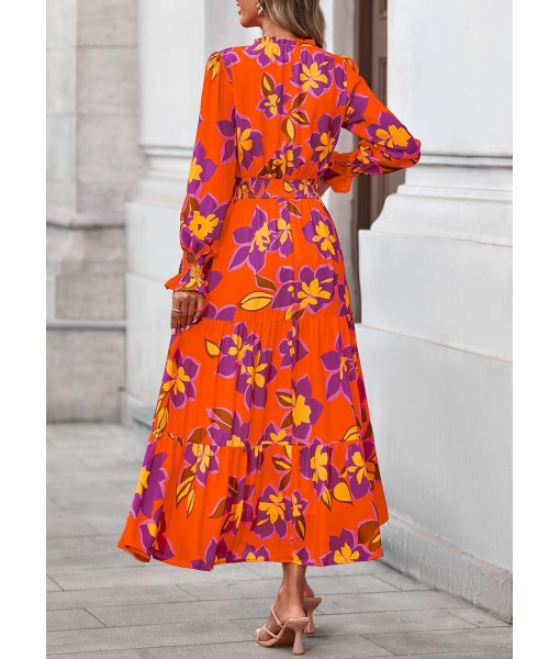 PRETTYGARDEN Women's Floral Maxi Dress 2025 Fall Long Sleeve V Neck Casual A Line Long Flowy Boho Party Dresses