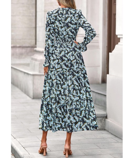 PRETTYGARDEN Women's Floral Maxi Dress 2025 Fall Long Sleeve V Neck Casual A Line Long Flowy Boho Party Dresses