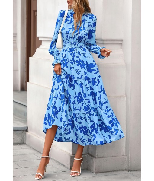 PRETTYGARDEN Women's Floral Maxi Dress 2025 Fall Long Sleeve V Neck Casual A Line Long Flowy Boho Party Dresses