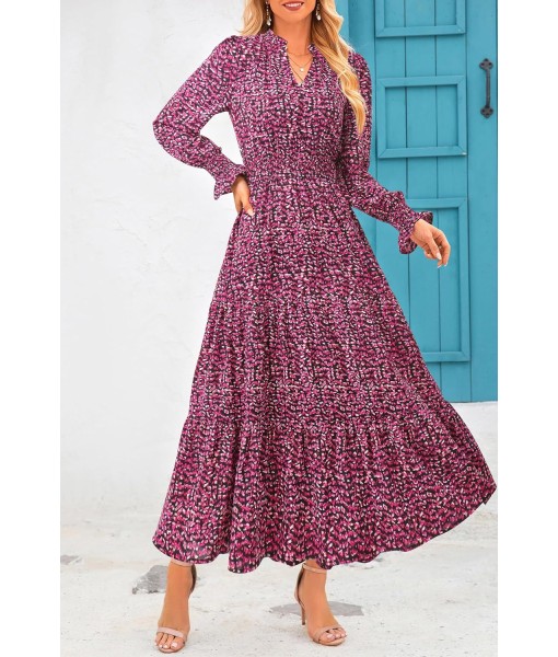PRETTYGARDEN Women's Floral Maxi Dress 2025 Fall Long Sleeve V Neck Casual A Line Long Flowy Boho Party Dresses
