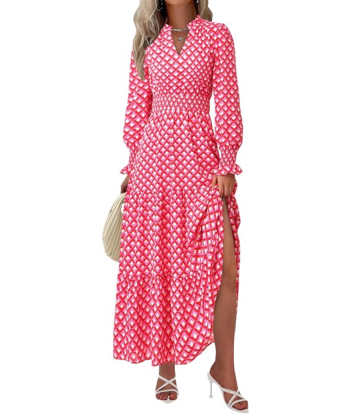 PRETTYGARDEN Women's Floral Maxi Dress 2025 Fall Long Sleeve V Neck Casual A Line Long Flowy Boho Party Dresses
