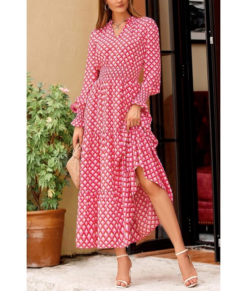 PRETTYGARDEN Women's Floral Maxi Dress 2025 Fall Long Sleeve V Neck Casual A Line Long Flowy Boho Party Dresses