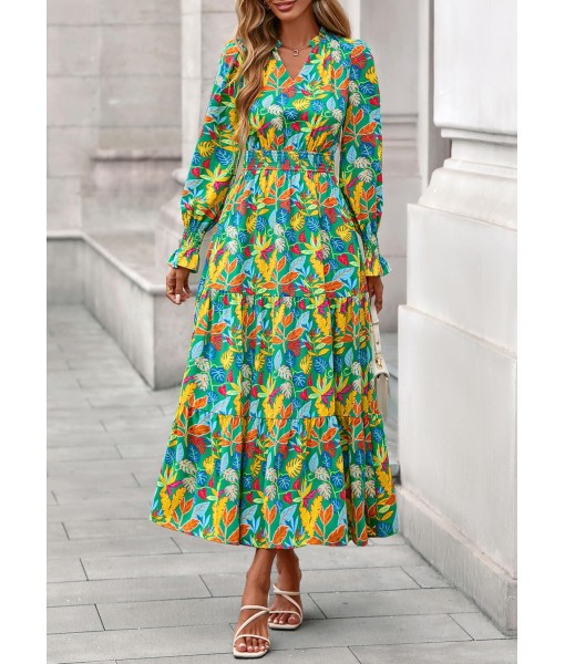 PRETTYGARDEN Women's Floral Maxi Dress 2025 Fall Long Sleeve V Neck Casual A Line Long Flowy Boho Party Dresses