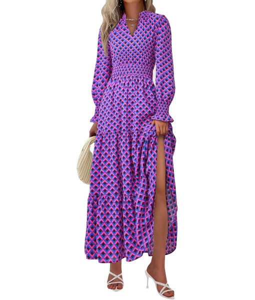 PRETTYGARDEN Women's Floral Maxi Dress 2025 Fall Long Sleeve V Neck Casual A Line Long Flowy Boho Party Dresses