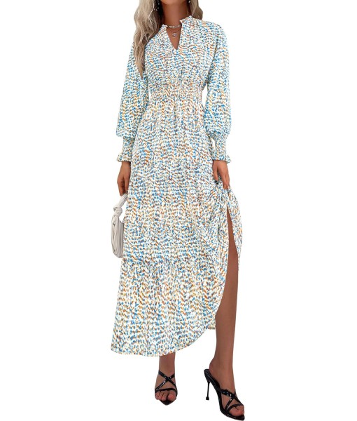 PRETTYGARDEN Women's Floral Maxi Dress 2025 Fall Long Sleeve V Neck Casual A Line Long Flowy Boho Party Dresses