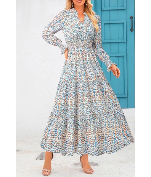 PRETTYGARDEN Women's Floral Maxi Dress 2025 Fall Long Sleeve V Neck Casual A Line Long Flowy Boho Party Dresses