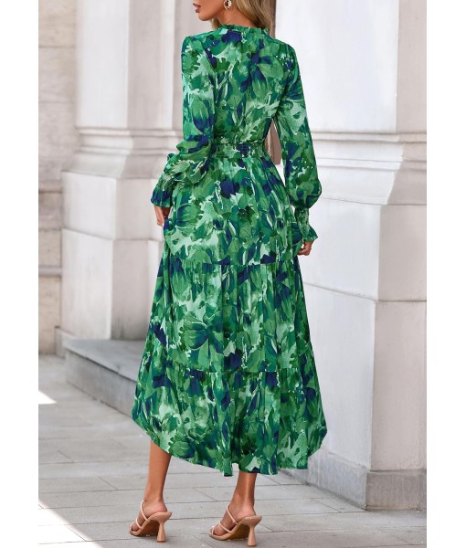 PRETTYGARDEN Women's Floral Maxi Dress 2025 Fall Long Sleeve V Neck Casual A Line Long Flowy Boho Party Dresses