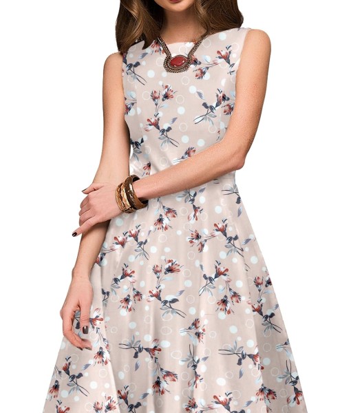 Simple Flavor Women's Vintage Dress Sleeveless O-Neck Party Cocktail Dress
