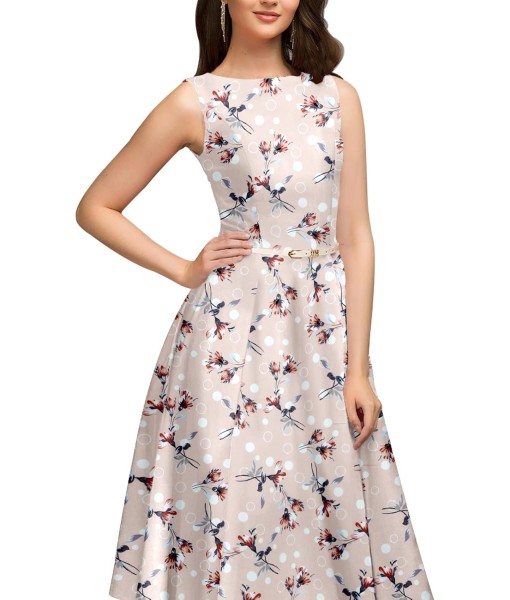 Simple Flavor Women's Vintage Dress Sleeveless O-Neck Party Cocktail Dress