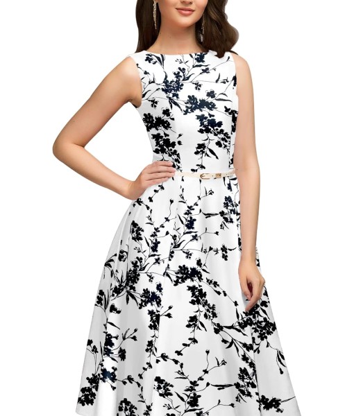 Simple Flavor Women's Vintage Dress Sleeveless O-Neck Party Cocktail Dress